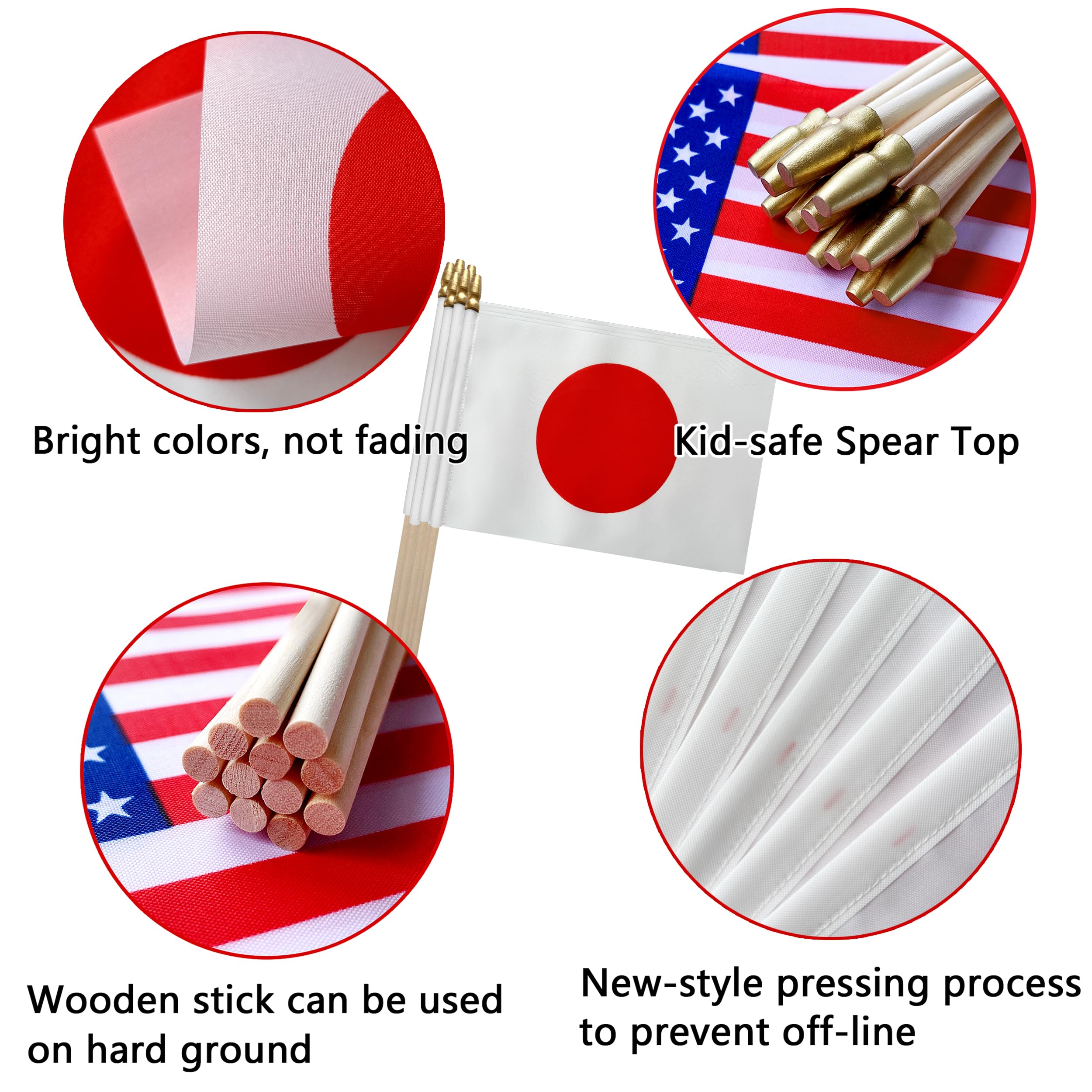 Amazon.com : TSMD Japan Stick Flag Japanese Small Mini Hand Held